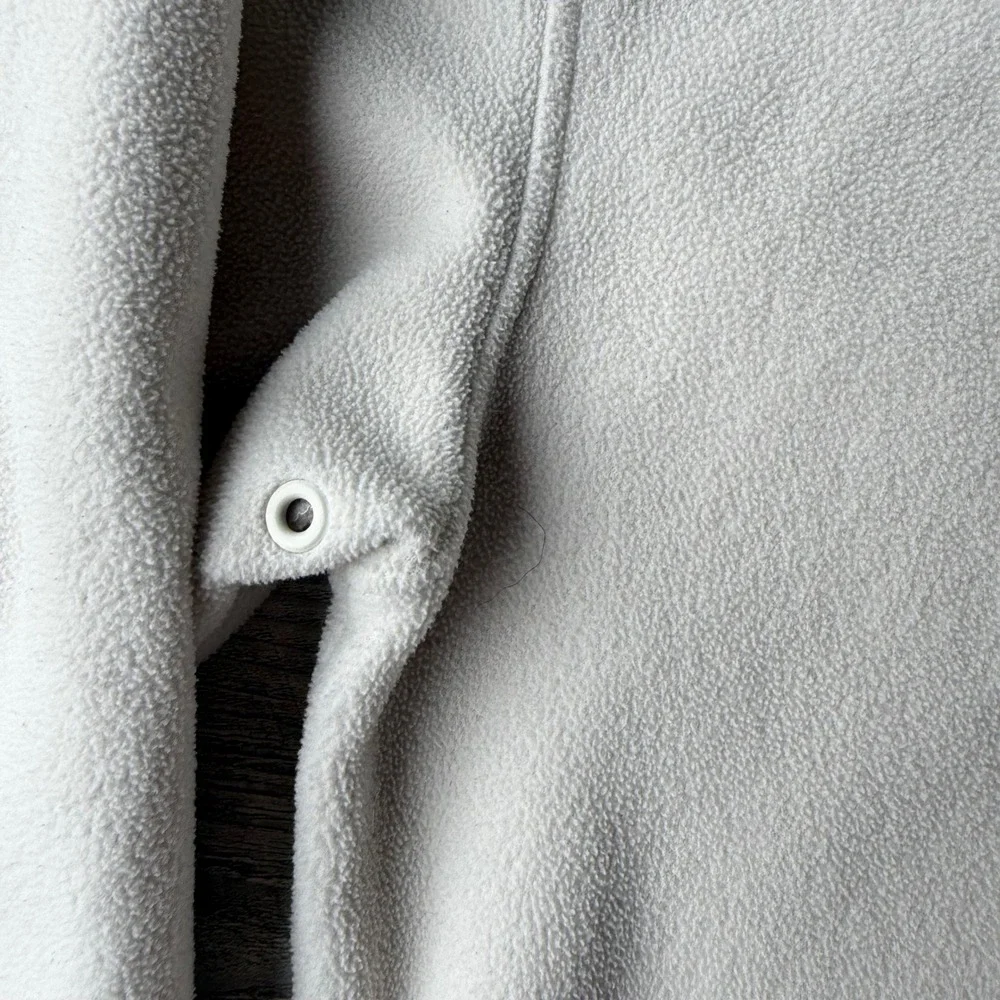 IZOD Mens Quarter Zip Fleece Pullover Cream Off White Gorpcore XL Sweatshirt